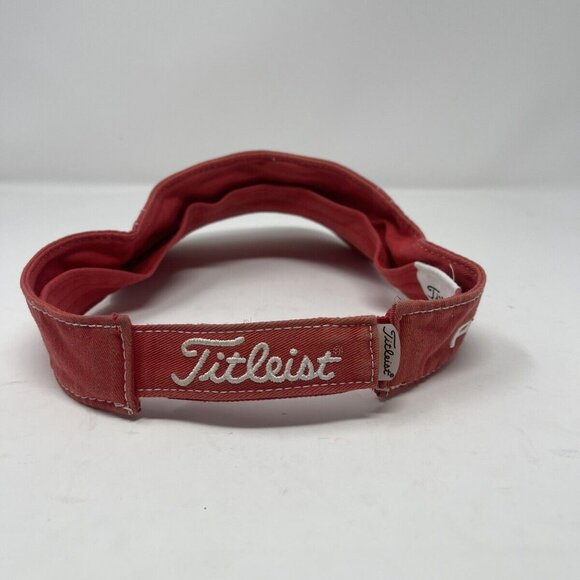 Titleist Pro V1 Red Adjustable Embroidered Golf Visor Cap Hat - Picture 9 of 12